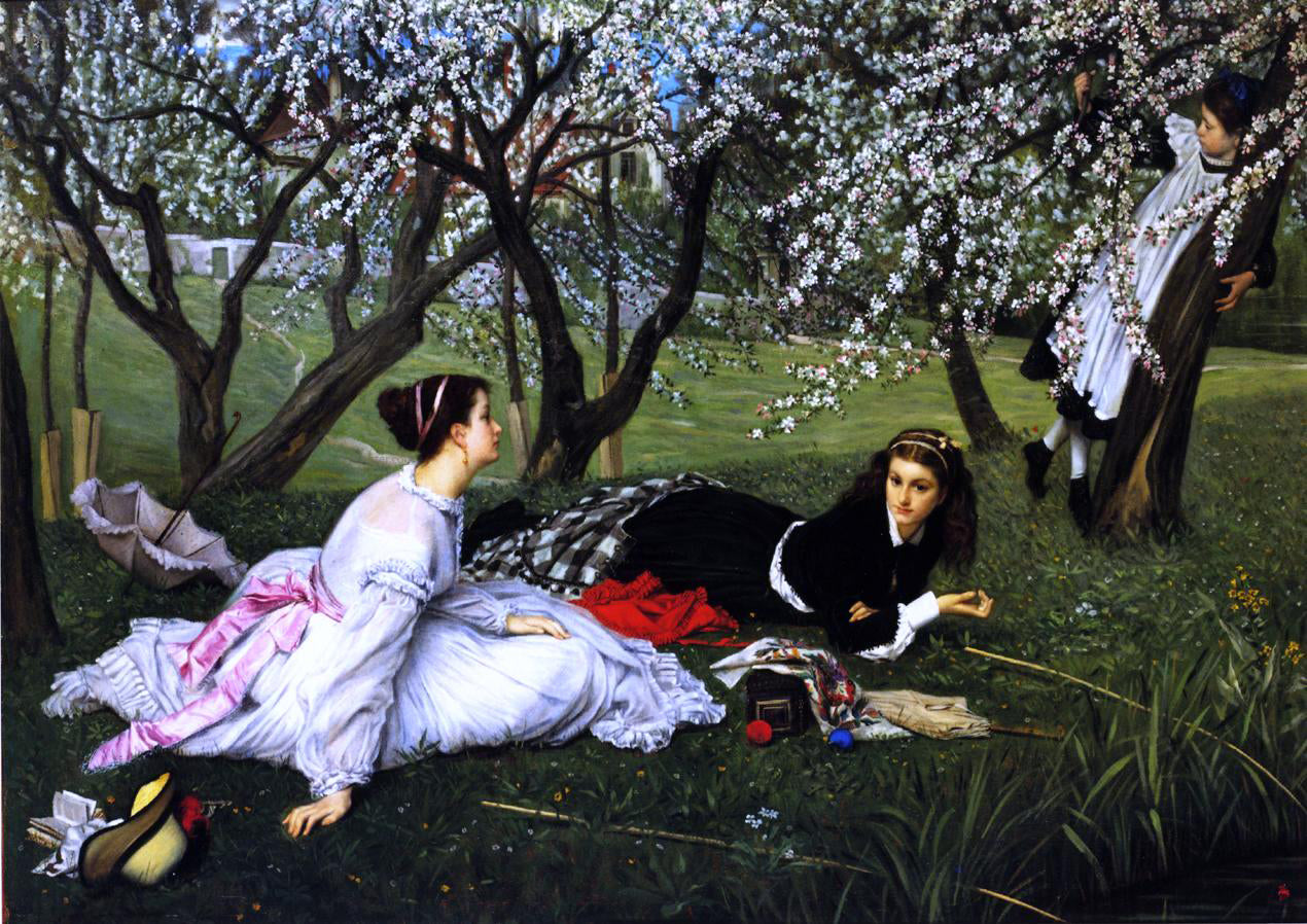 James Tissot Spring - Hand Painted Oil Painting