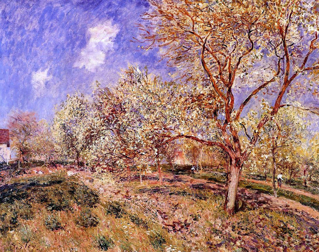 Alfred Sisley Spring at Veneux - Hand Painted Oil Painting