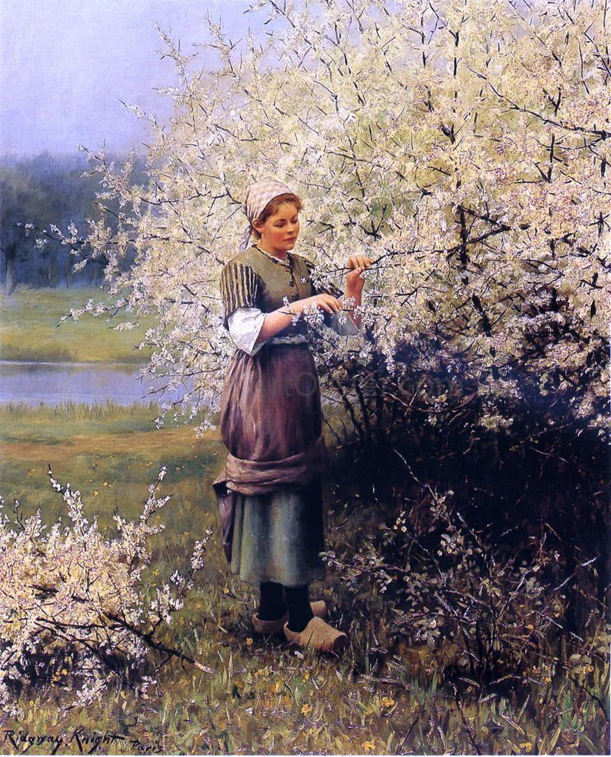 Daniel Ridgway Knight Spring Blossoms - Hand Painted Oil Painting