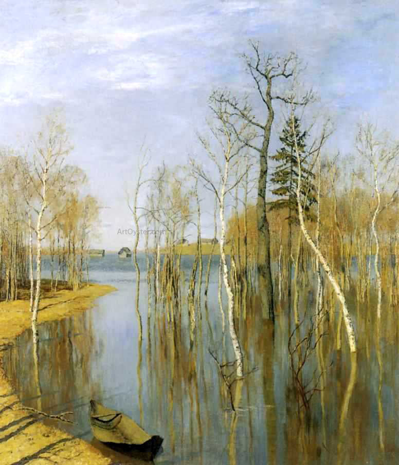  Isaac Ilich Levitan A Spring Flood - Hand Painted Oil Painting