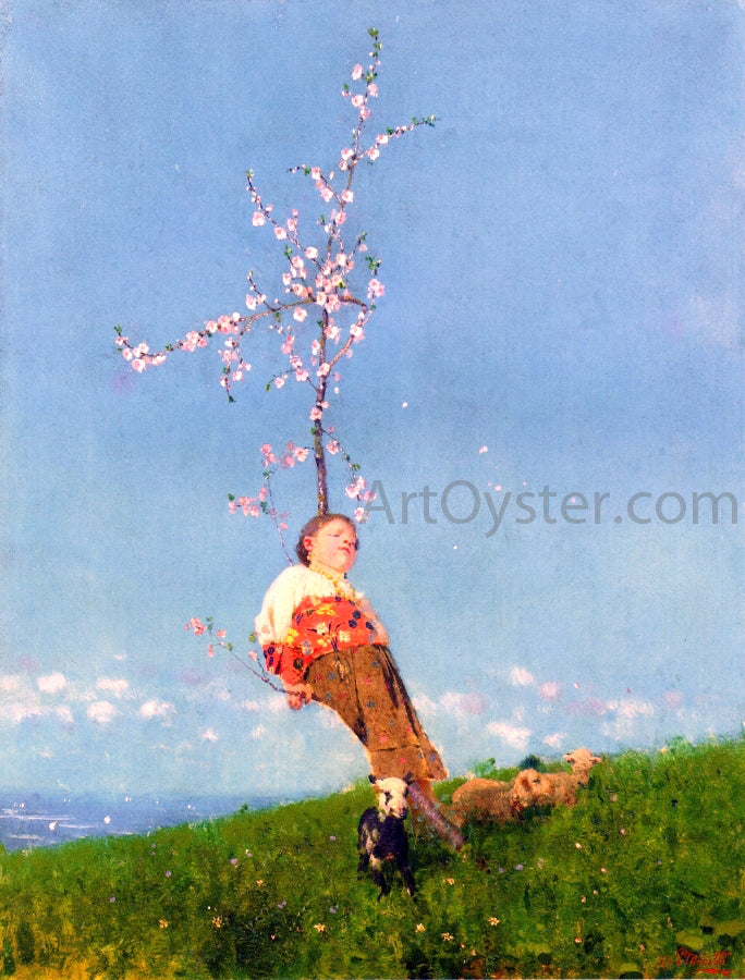 Francesco Paolo Michetti Springtime - Hand Painted Oil Painting