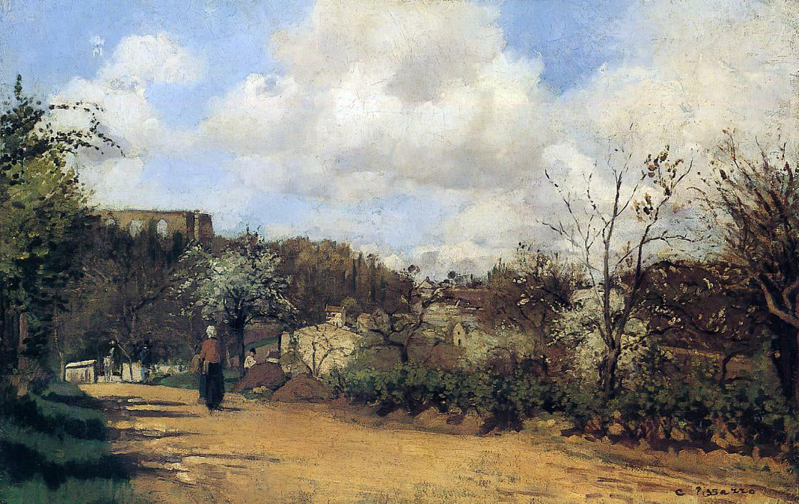 Camille Pissarro Springtime in Louveciennes - Hand Painted Oil Painting