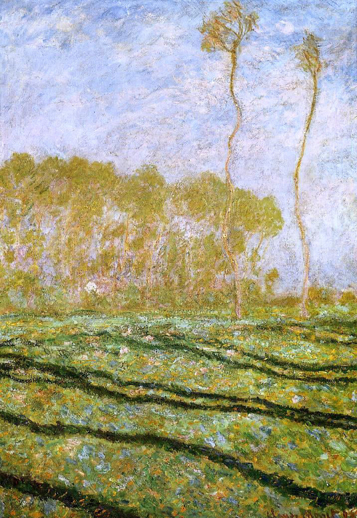 Claude Oscar Monet Springtime Landscape at Giverny - Hand Painted Oil Painting
