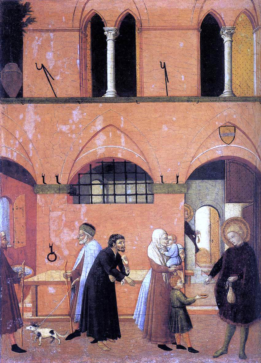 Master the Osservanza St Anthony Distributing his Wealth to the Poor - Hand Painted Oil Painting