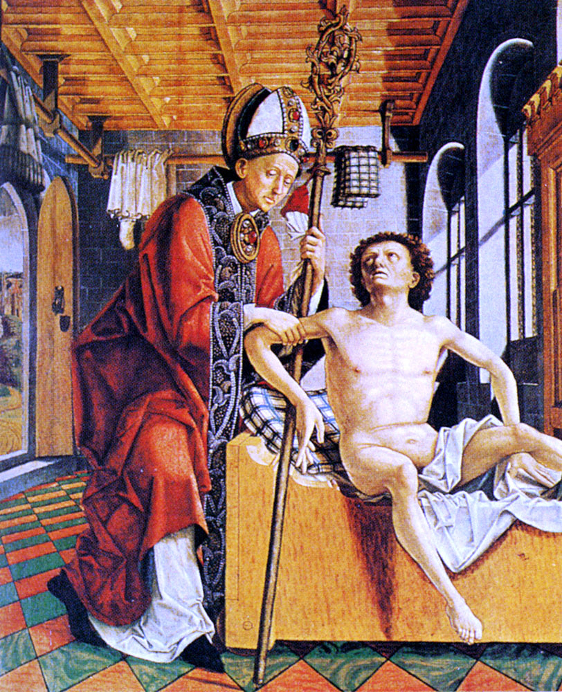 Michael Pacher St. Augustine Freeing A Prisoner (Outer Panel of the Altar of the Four Latin Fathers) - Hand Painted Oil Painting