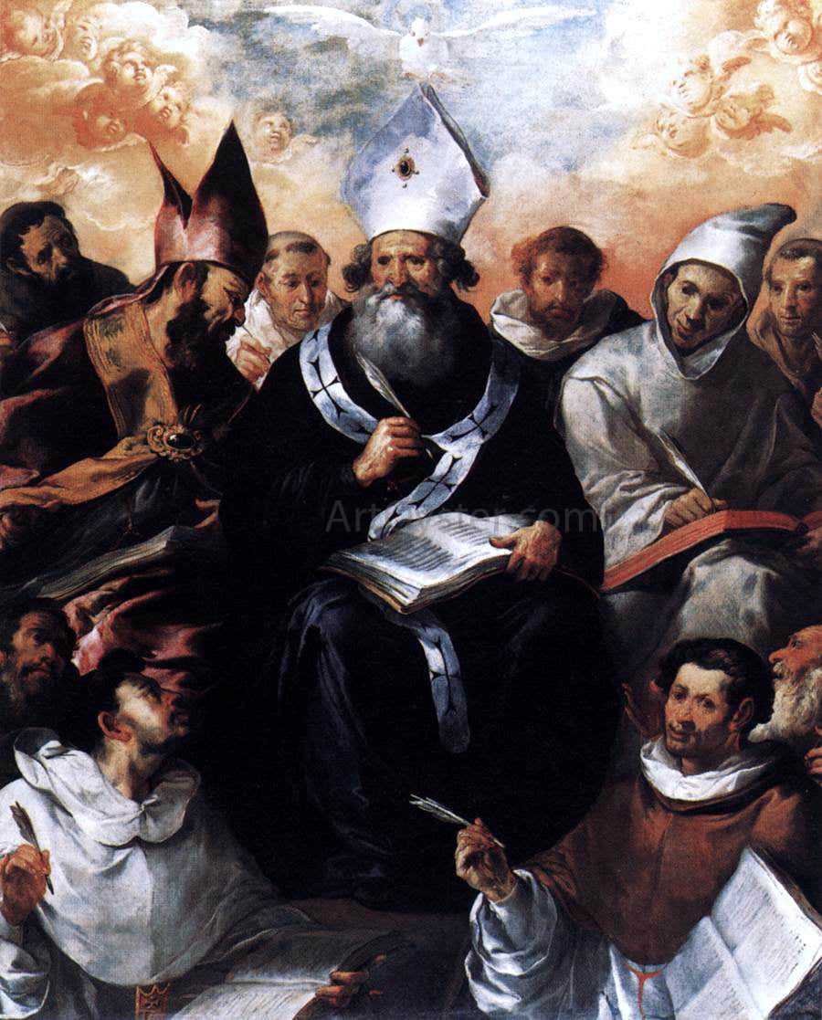 The Elder Francisco De Herrera St Basil Dictating His Doctrine - Hand Painted Oil Painting