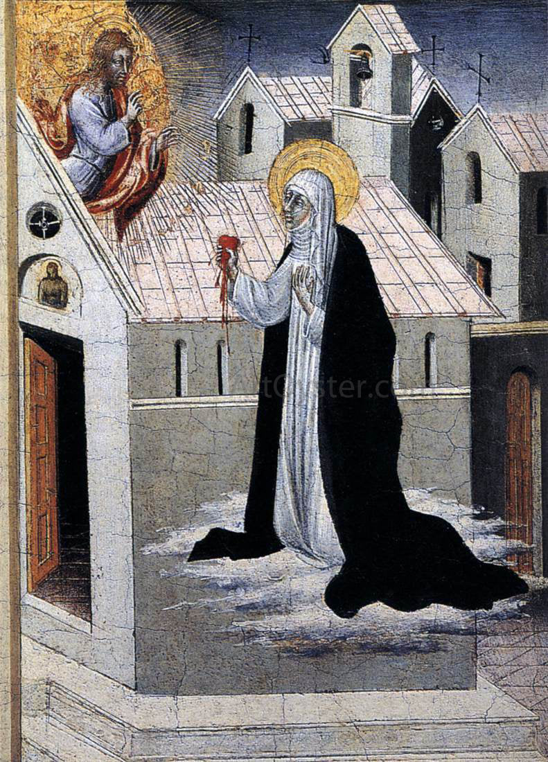 Giovanni Di Paolo St Catherine Exchanging her Heart with Christ - Hand Painted Oil Painting