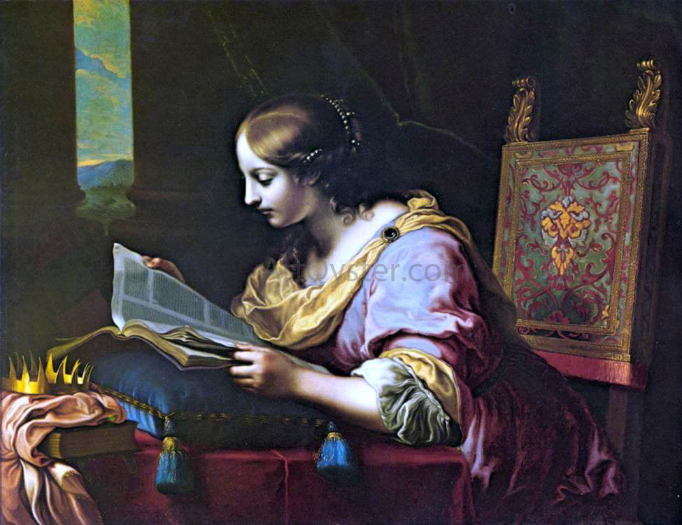Carlo Dolci St Catherine Reading a Book - Hand Painted Oil Painting