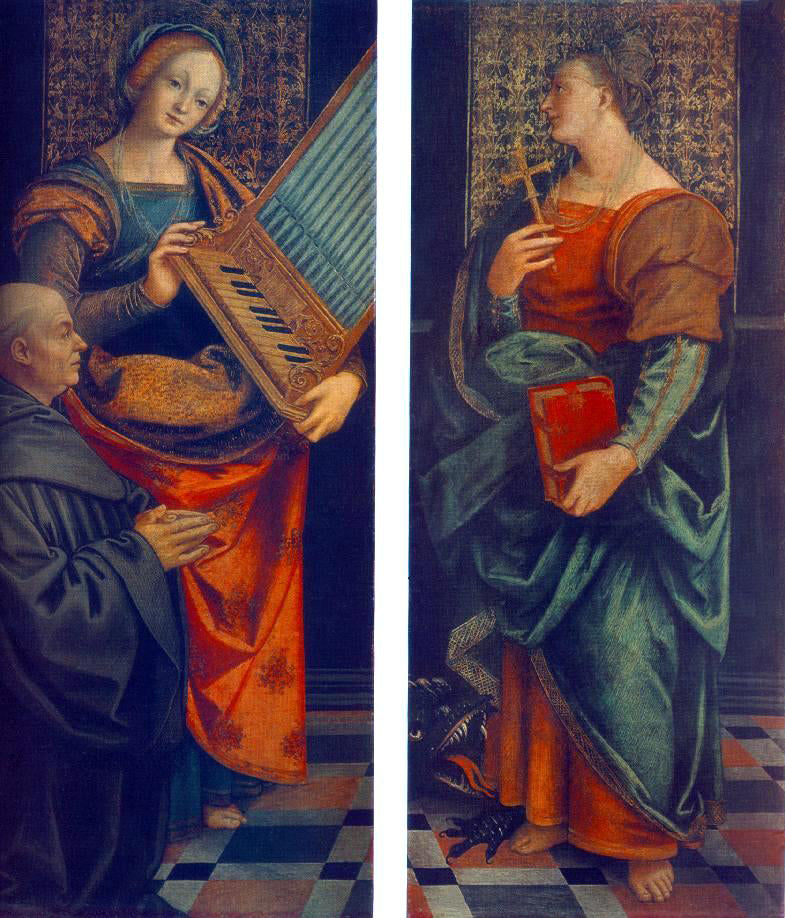  Gaudenzio Ferrari St Cecile with the Donator and St Marguerite - Hand Painted Oil Painting