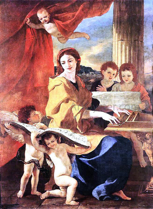 Nicolas Poussin St Cecilia - Hand Painted Oil Painting