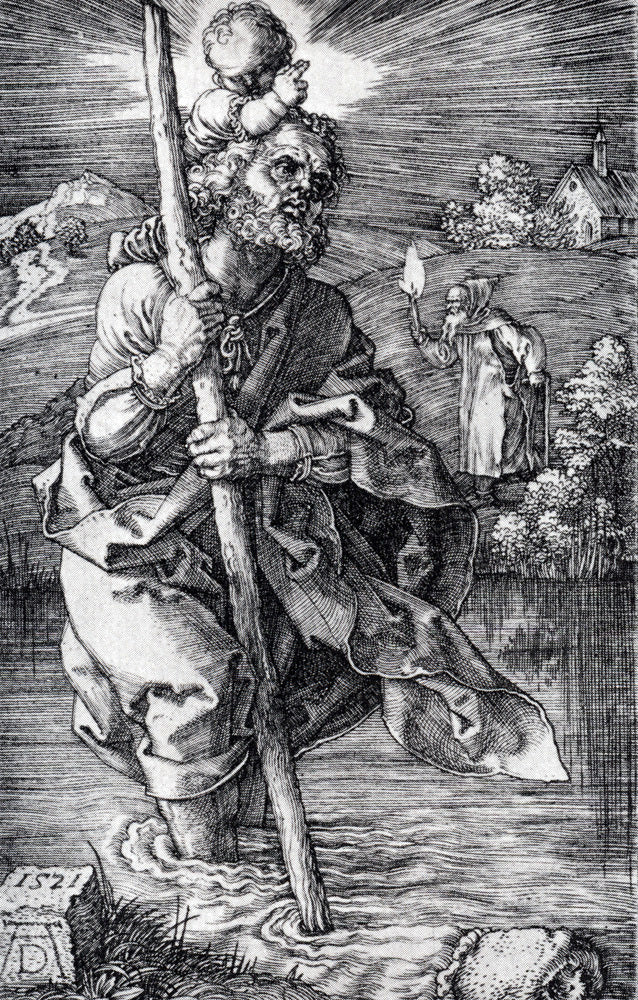 Albrecht Durer St. Christopher Facing To The Right - Hand Painted Oil Painting
