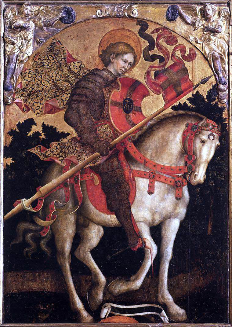 Michele Giambono St Chrysogonus on Horseback - Hand Painted Oil Painting