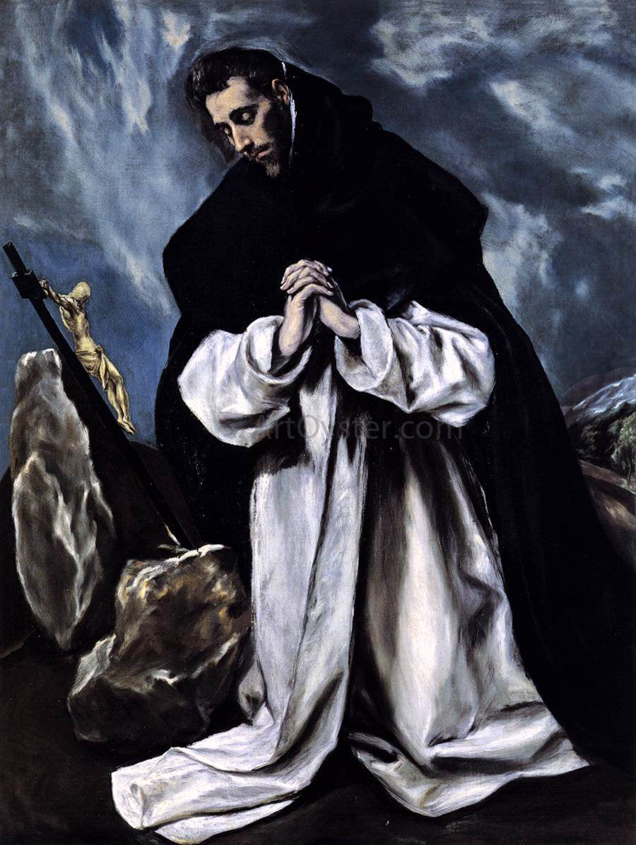 El Greco St Dominic in Prayer - Hand Painted Oil Painting