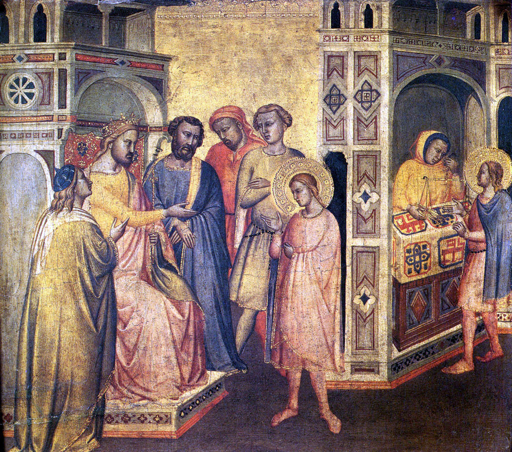Taddeo Gaddi St. Eloi Before King Clotarius - Hand Painted Oil Painting