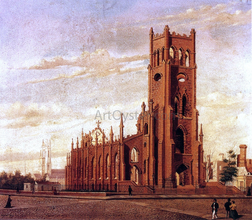 William Aiken Walker St. Finebar's Church, Broad Street, Charleston - Hand Painted Oil Painting