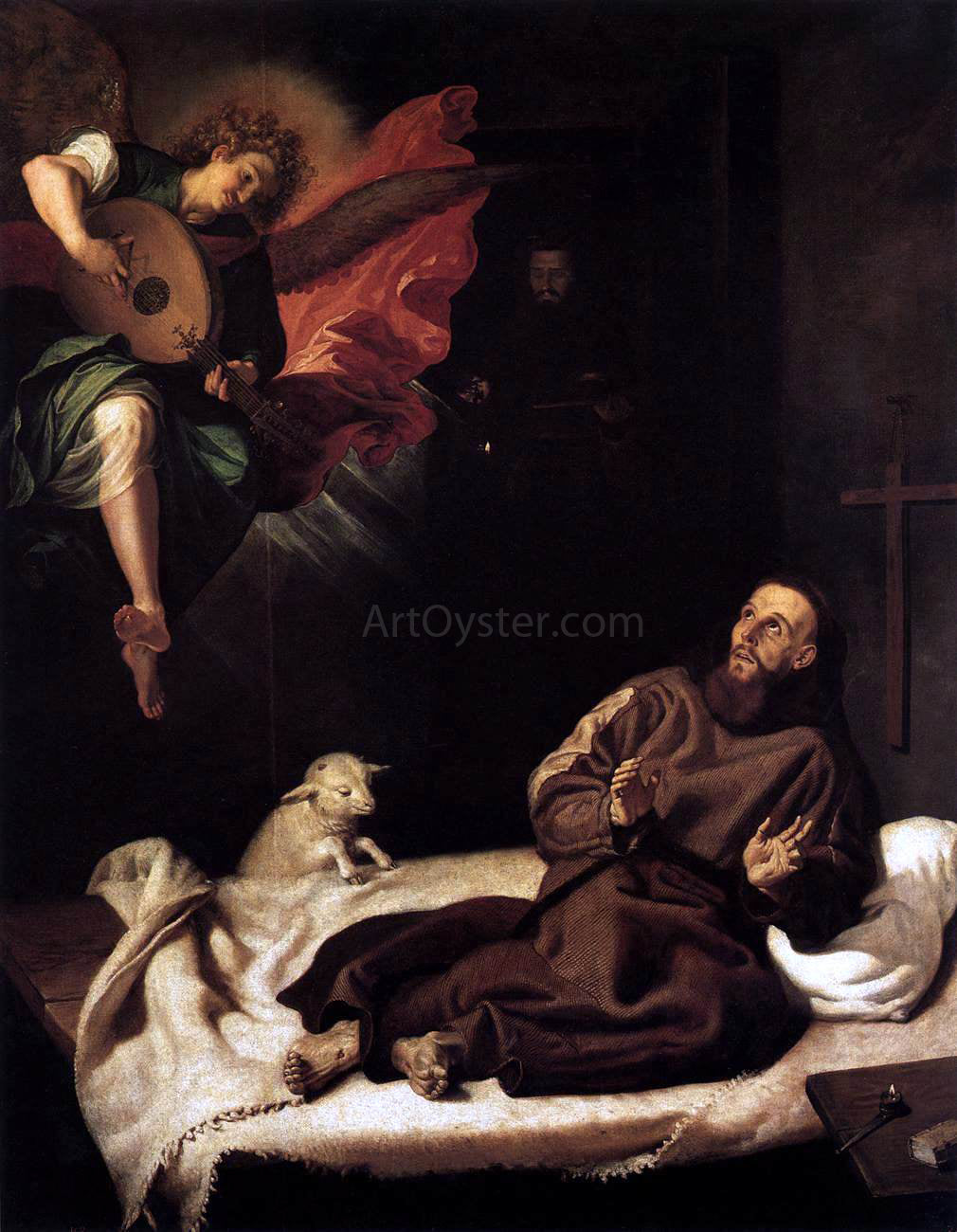 Francisco Ribalta St Francis Comforted by an Angel - Hand Painted Oil Painting