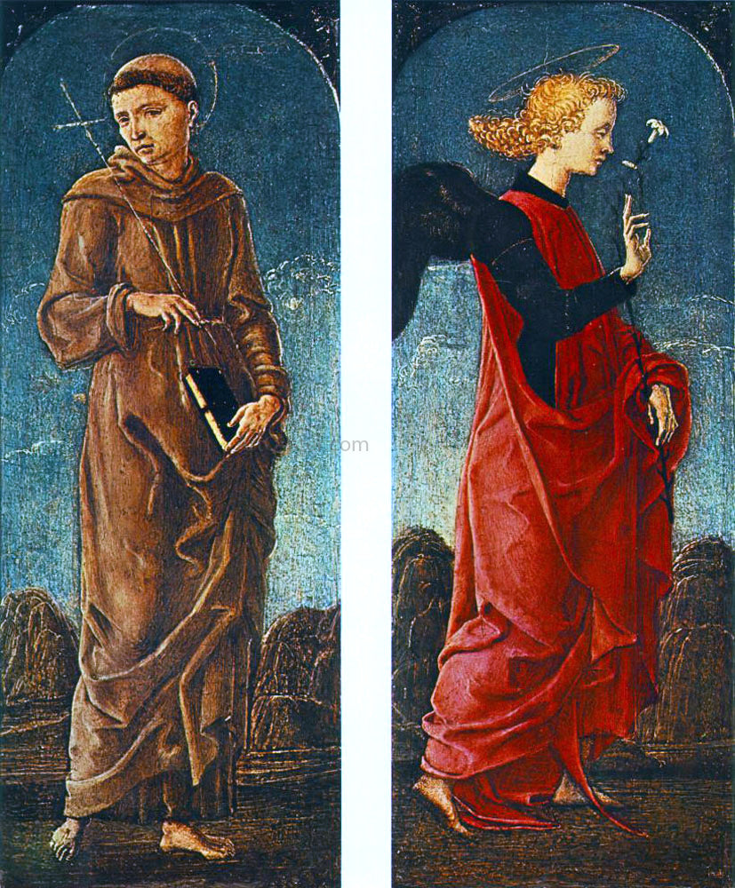 Cosme Tura St Francis of Assisi and Announcing Angel (panels of a polyptych) - Hand Painted Oil Painting