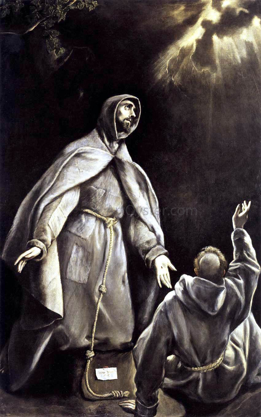 El Greco St Francis's Vision of the Flaming Torch - Hand Painted Oil Painting