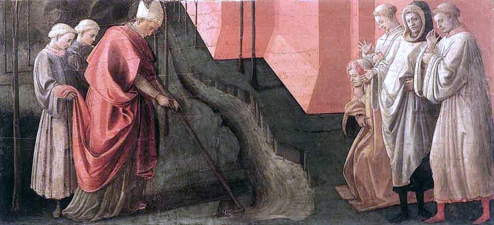 Fra Filippo Lippi St Fredianus Diverts the River Serchio - Hand Painted Oil Painting