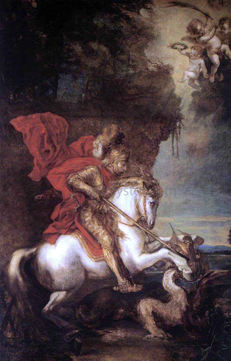 Sir Antony Van Dyck St George and the Dragon - Hand Painted Oil Painting