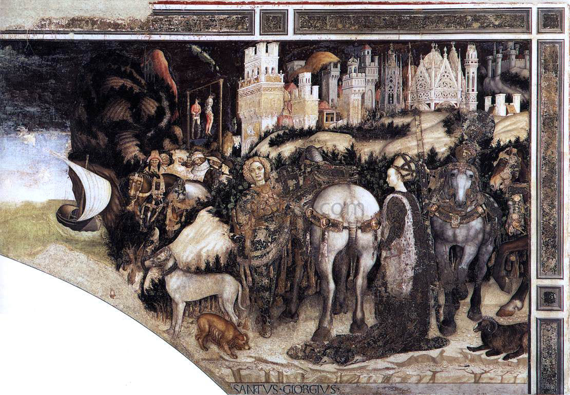 Antonio Pisanello St George and the Princess of Trebizond (right side) - Hand Painted Oil Painting
