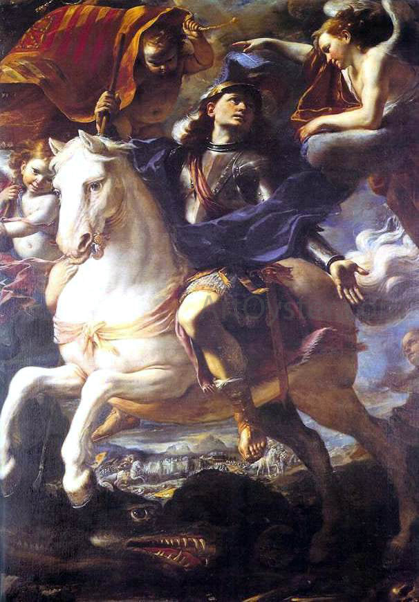 Mattia Preti St. George on Horseback - Hand Painted Oil Painting