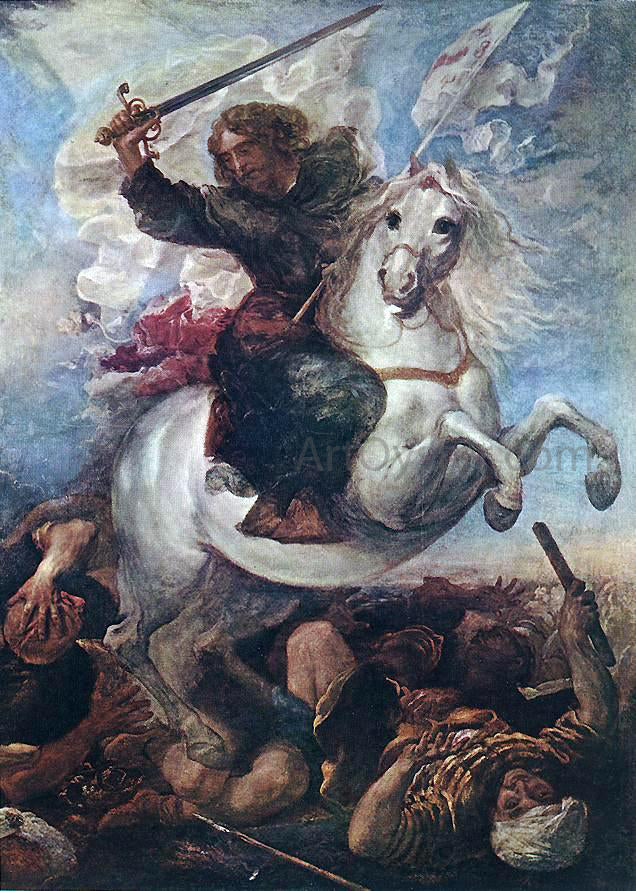 Juan Carreno De Miranda St James the Great in the Battle of Clavijo - Hand Painted Oil Painting