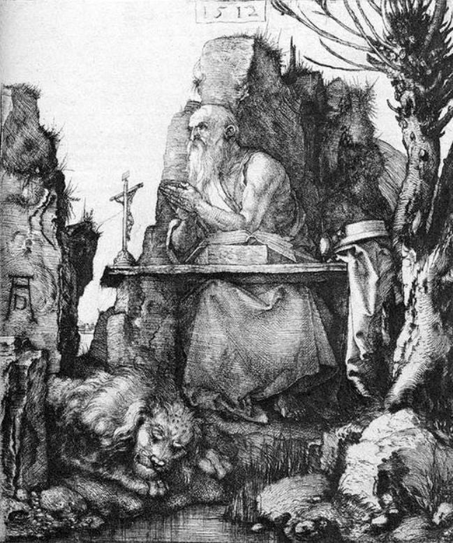 Albrecht Durer St Jerome by the Pollard Willow - Hand Painted Oil Painting