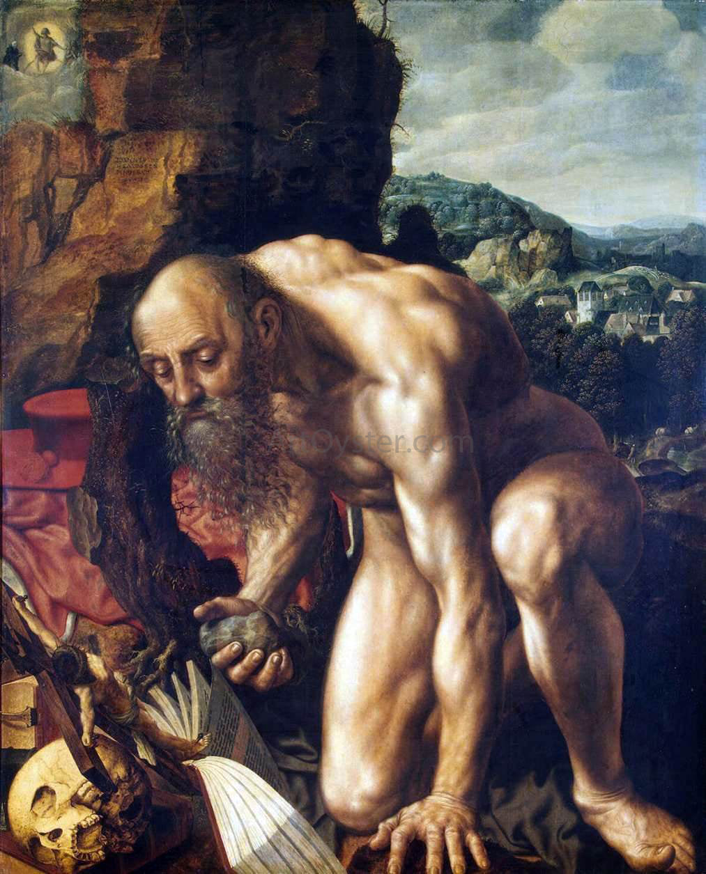 Jan Sanders Van Hemessen St Jerome - Hand Painted Oil Painting