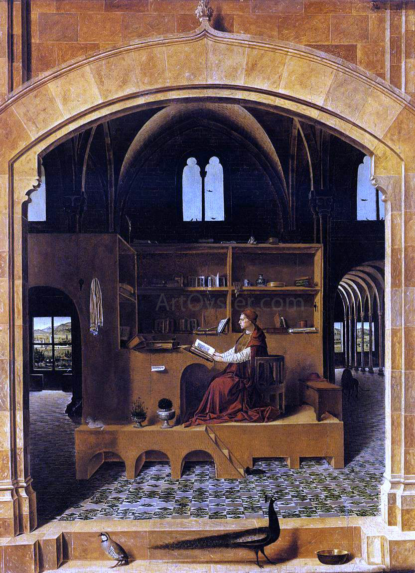 Antonello Da Messina St Jerome in his Study - Hand Painted Oil Painting