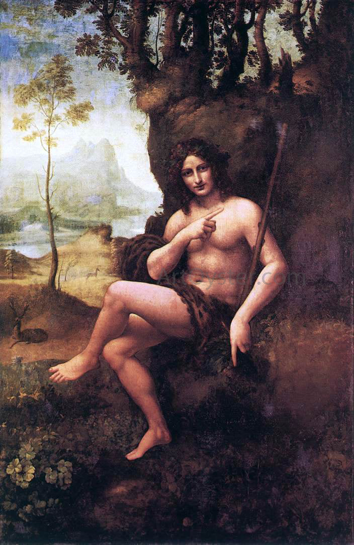 Leonardo Da Vinci St John in the Wilderness - Hand Painted Oil Painting