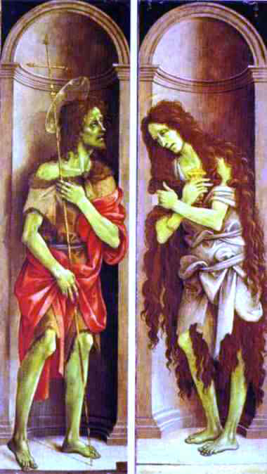 Filippino Lippi St. John the Baptist, Mary Magdalene - Hand Painted Oil Painting