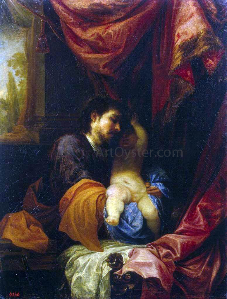 Juan Antonio Frias Y Escalante St Joseph and the Infant Christ - Hand Painted Oil Painting