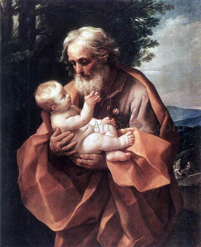 Guido Reni St Joseph with the Infant Jesus - Hand Painted Oil Painting