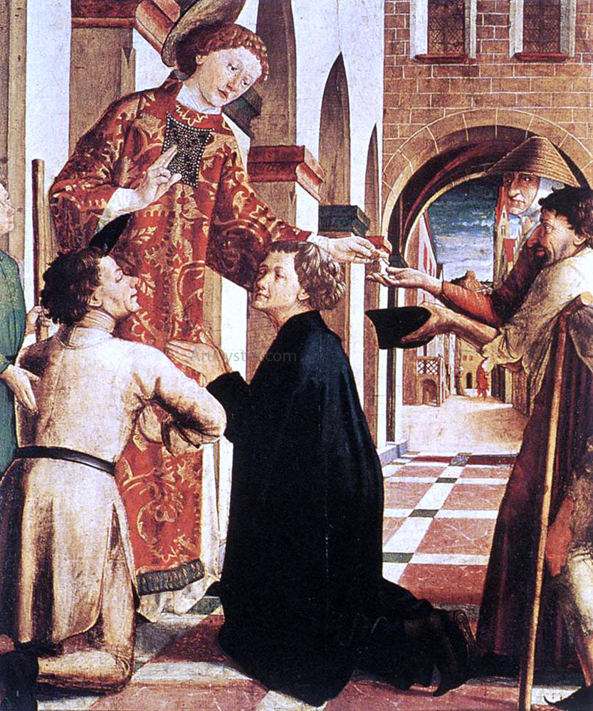 Michael Pacher St Lawrence Distributing the Alms - Hand Painted Oil Painting