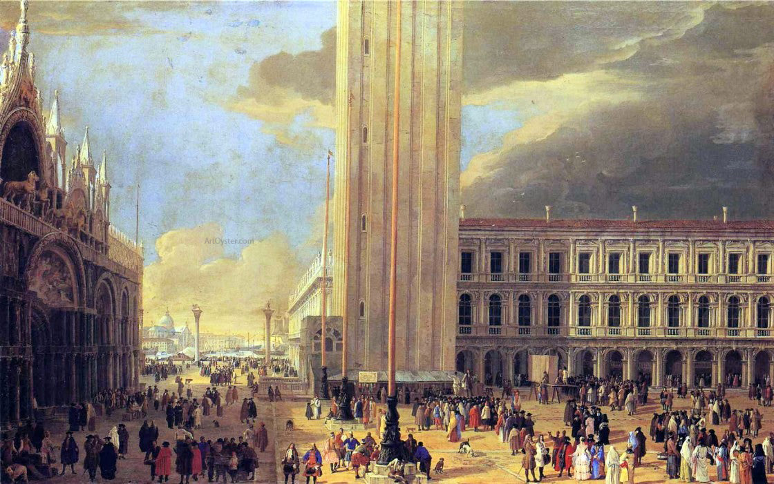  Luca Carlevaris St. Mark's Square with Charlatans - Hand Painted Oil Painting