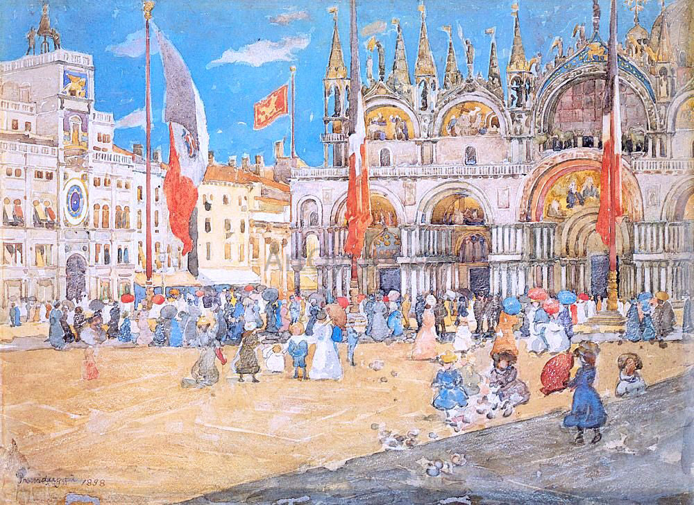 Maurice Prendergast St. Mark's, Venice - Hand Painted Oil Painting