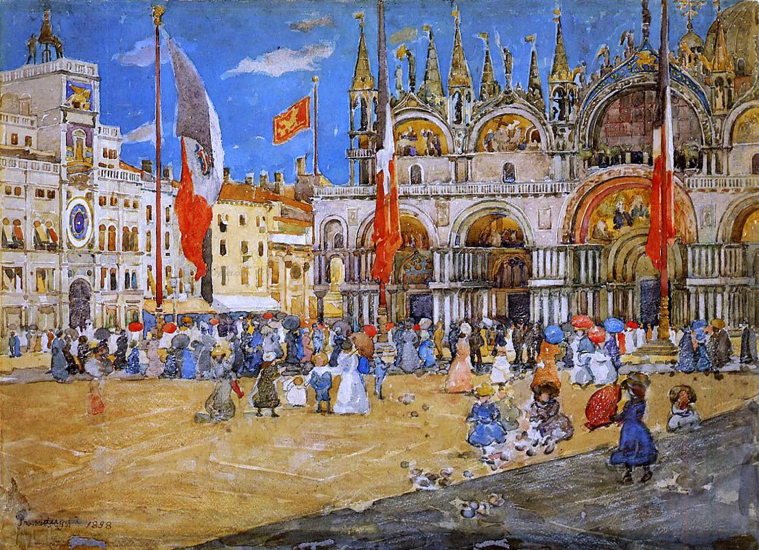 Maurice Prendergast St. Mark's, Venice - Hand Painted Oil Painting