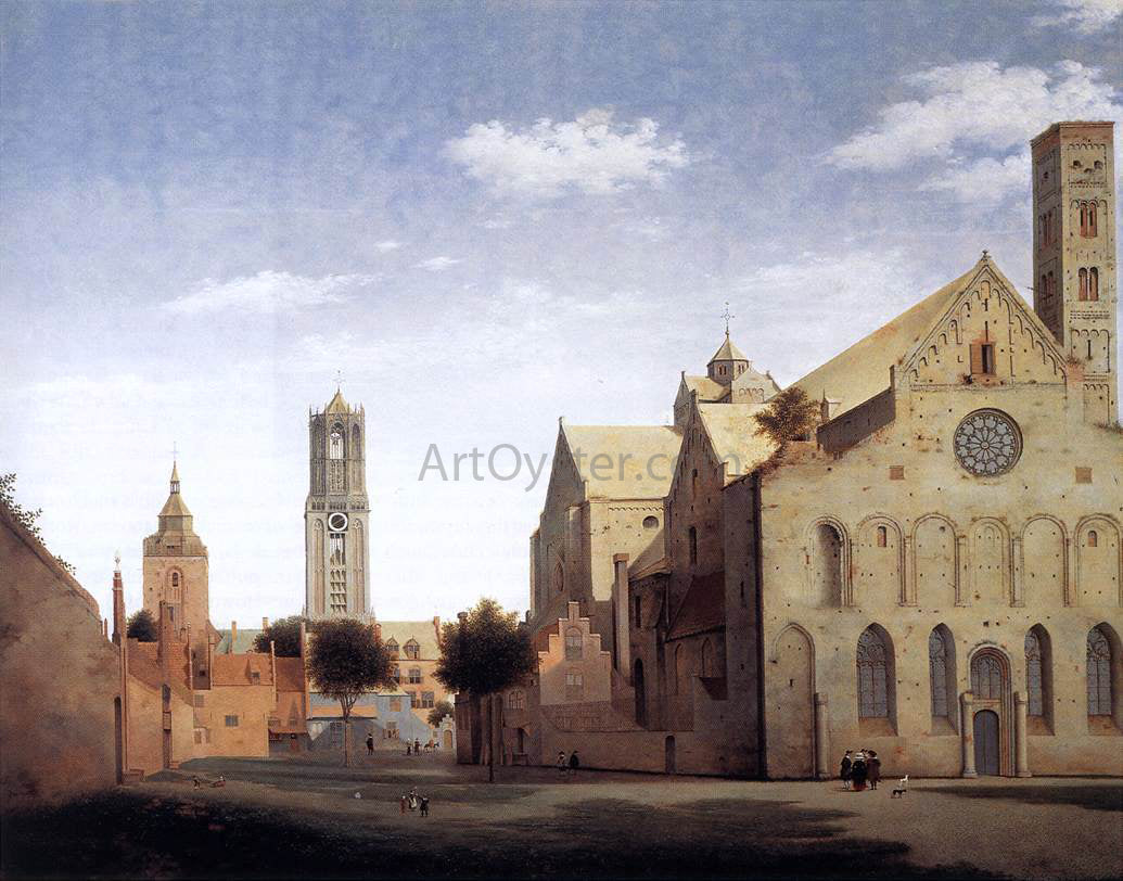 Pieter Jansz Saenredam St Mary's Square and St Mary's Church at Utrecht - Hand Painted Oil Painting