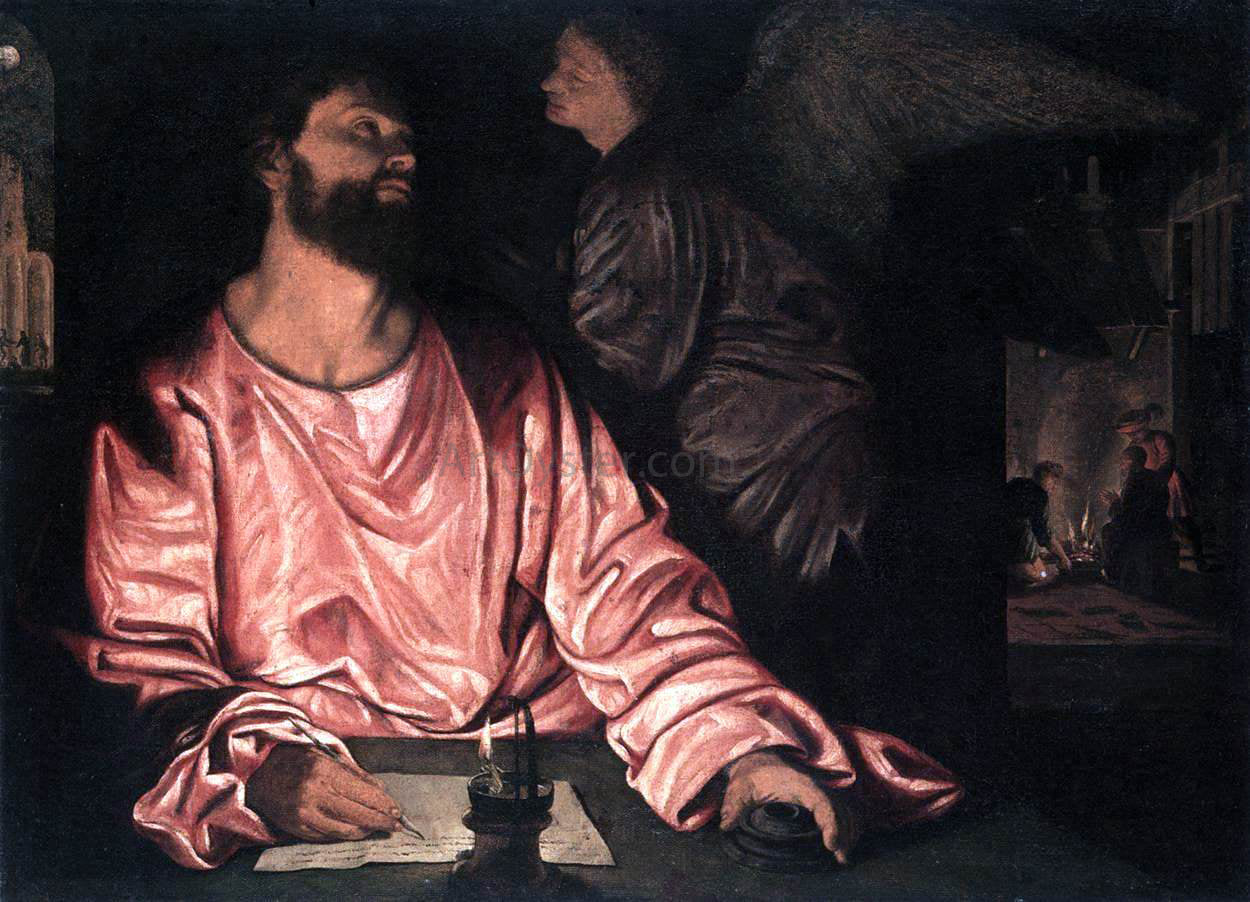 Giovanni Girolamo Savoldo St Matthew and the Angel - Hand Painted Oil Painting