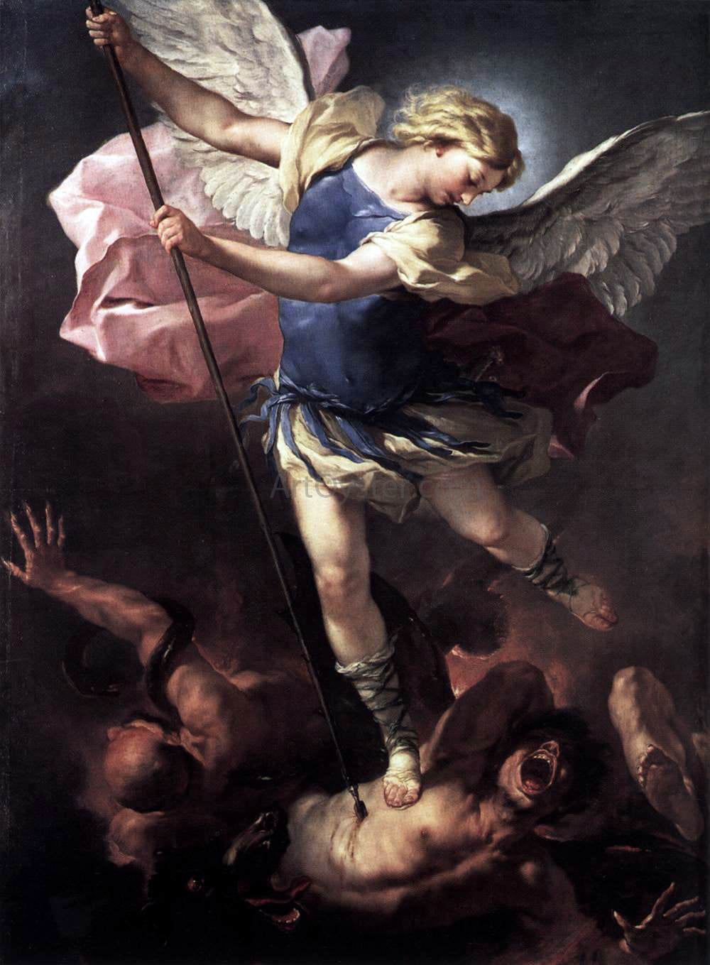Luca Giordano St Michael - Hand Painted Oil Painting