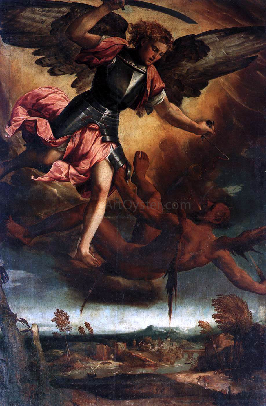 Bonifazio Veronese St Michael Vanquishing the Devil - Hand Painted Oil Painting
