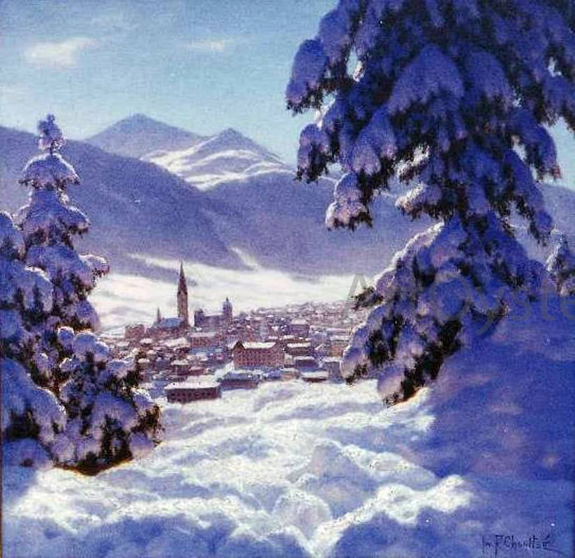 Ivan Fedorovich Choultse St. Moritz - Hand Painted Oil Painting