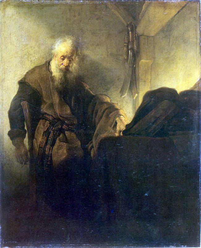 Rembrandt Van Rijn St Paul at his Writing-Desk - Hand Painted Oil Painting