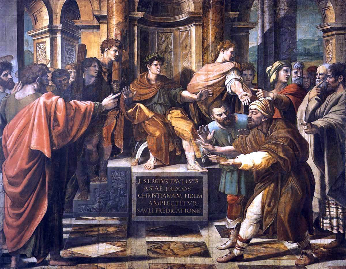 Raphael St Paul before the Proconsul - Hand Painted Oil Painting