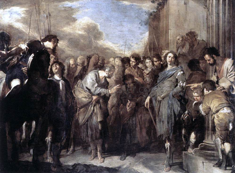 Bernardo Cavallino St Peter and Cornelius the Centurion - Hand Painted Oil Painting