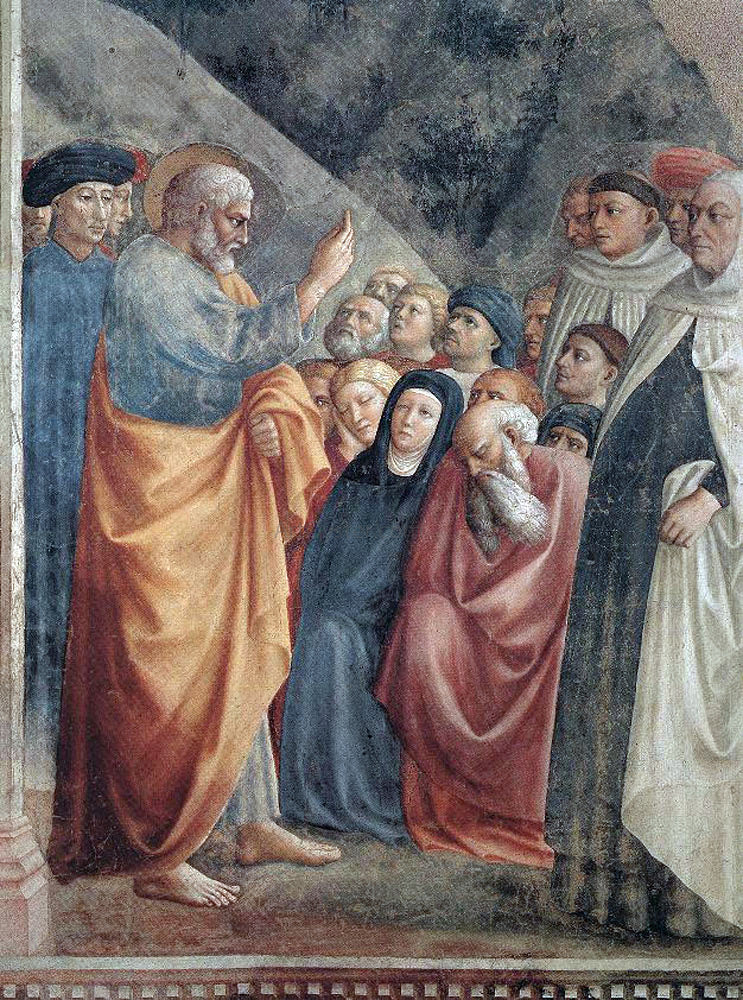 Tommaso Masolino St Peter Preaching - Hand Painted Oil Painting