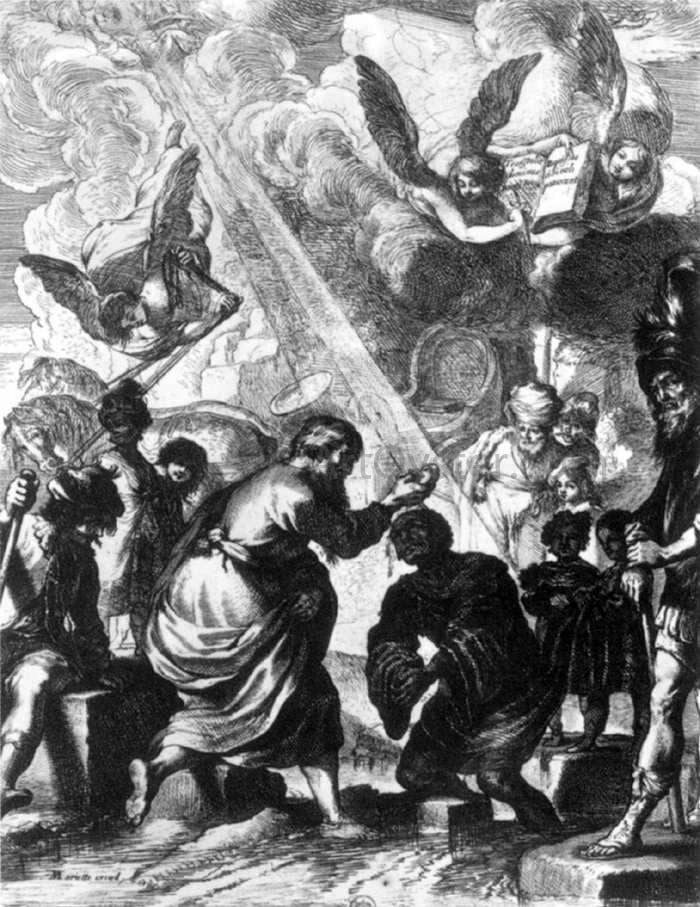 Claude Vignon St Philip Baptizing the Eunuch of Candace - Hand Painted Oil Painting