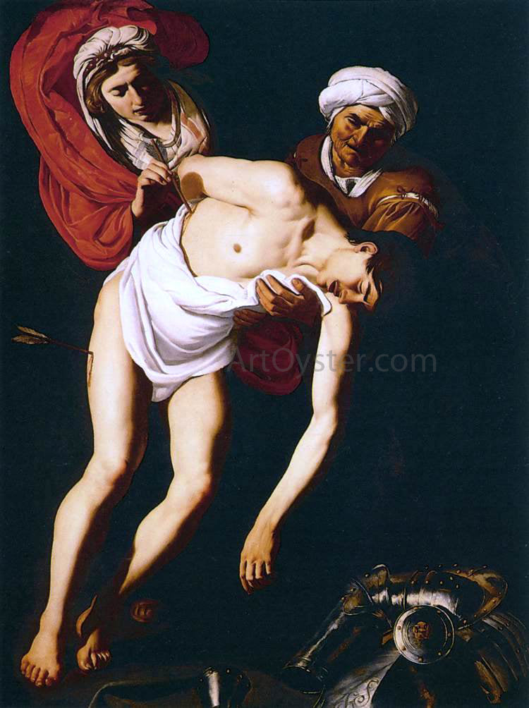 Dirck Van Baburen St Sebastian Attended by St Irene and Her Maid - Hand Painted Oil Painting