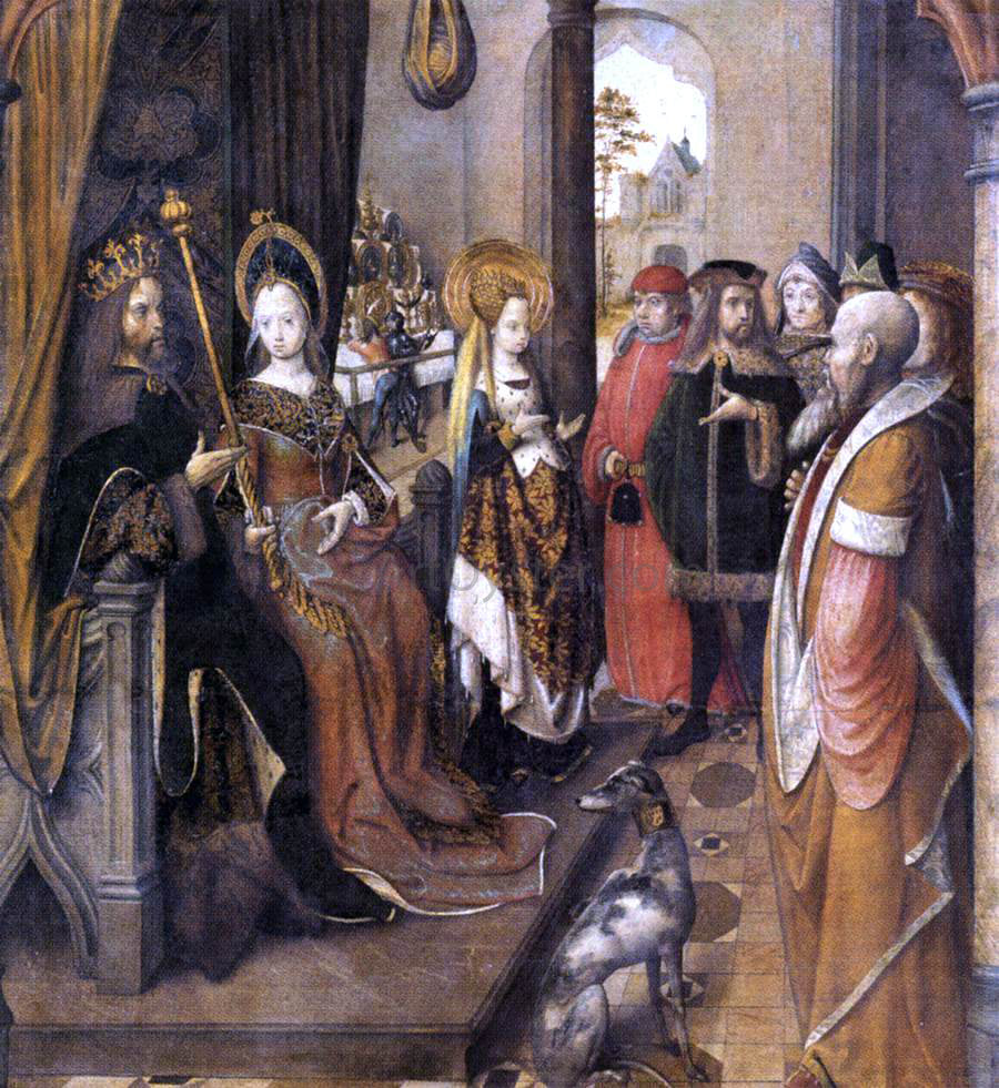 Painters (2) Masters St Ursula Announces to her Father her Departure on a Pilgrimage to Rome - Hand Painted Oil Painting